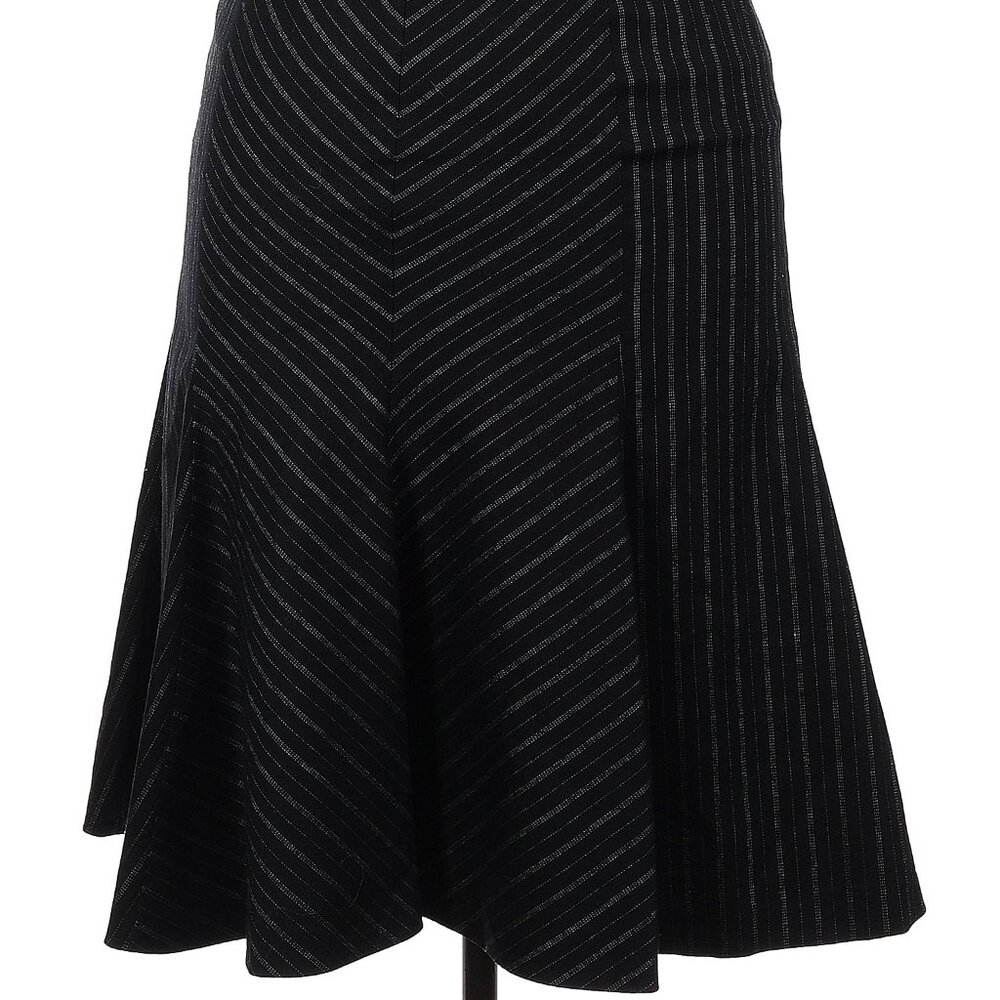 🖤 M Missoni Fit & Flare Wool Skirt | Black Pinstripe | Made in Italy | Size 10